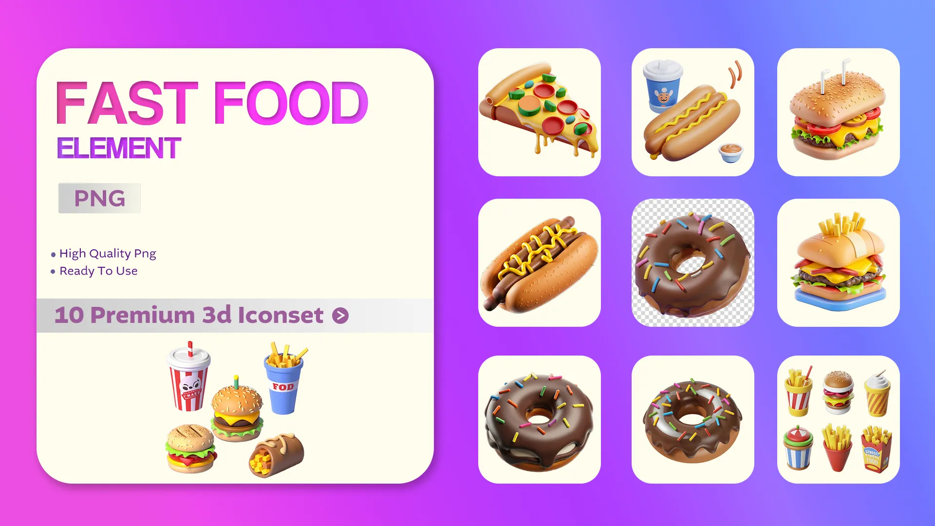 Tasty Treats 3D Fast Food Icon